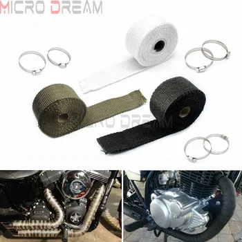 

Car Motorcycle Exhaust Muffler Wrap 5M Fiberglass Thermal Exhaust Tape Pipe Protector Universal for KTM Ducati Honda Racing Bike