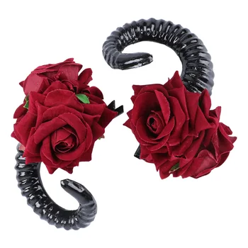 

1Pair Gothic Barrette Sheep Horn Hair Accessory for Halloween Masquerade
