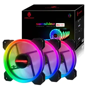 

Light Rgb Chassis Fan 12Cm New Desktop Computer Cooling Fan Colorful Color Aurora Silent Fan