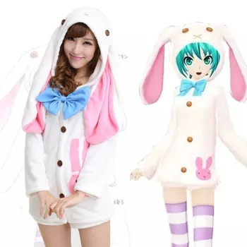 

VOCALOID Hatsune Miku Pajamas uniforms Cosplay Costume MIKU Tracksuit cosplay cute rabbit costume Men women rabbit pajamas