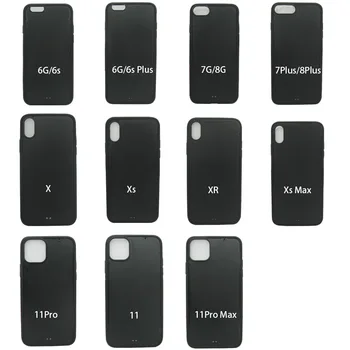 

50pcs Black Groove Case For iphone 11 Pro Max Xr Xs X SE2 7 8 Plus With Heat Transfer Board And Double-Sided Glue Tape