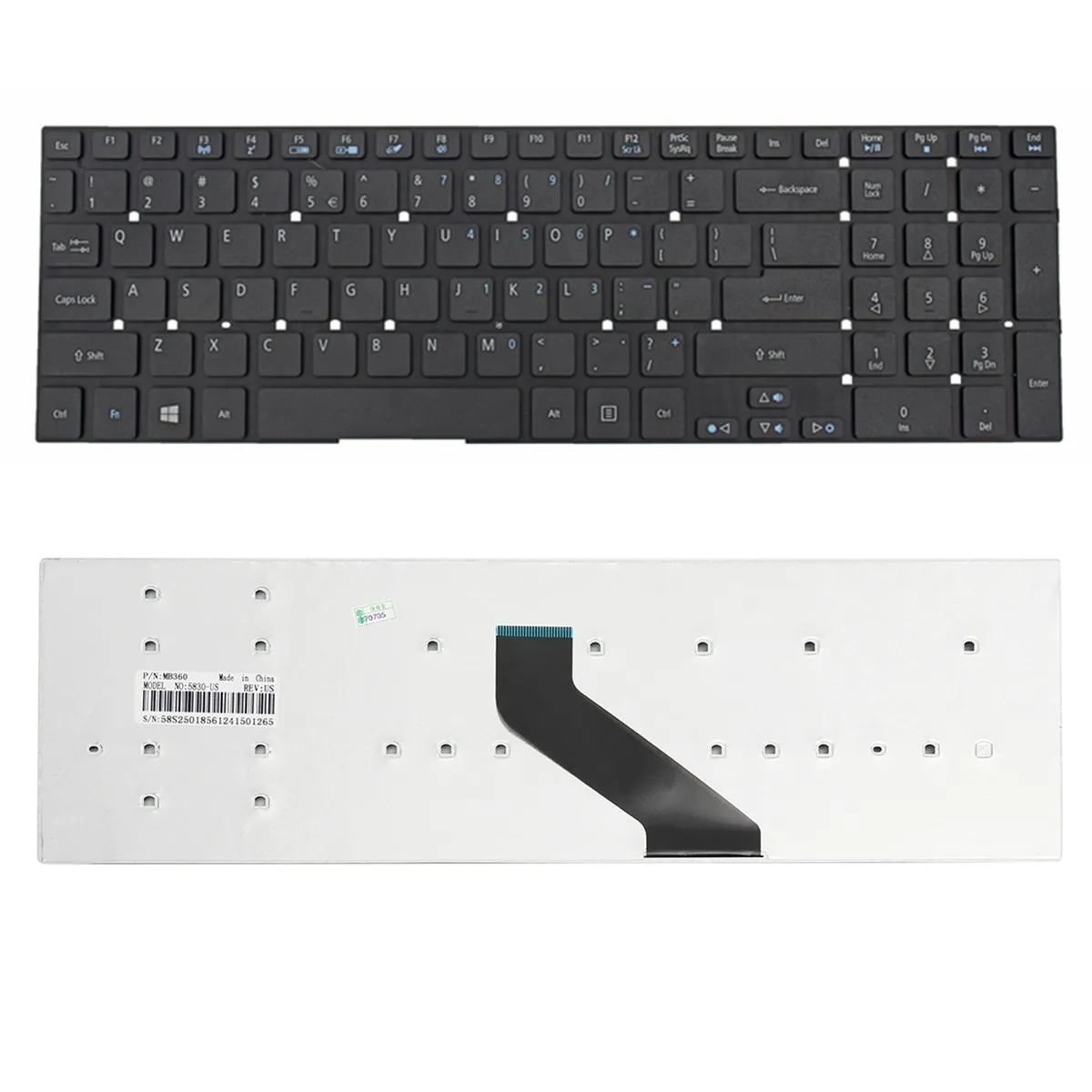 Черный ключ доска США Английский Клавиатура для ноутбука acer Aspire E5-511, E5-511G, E5-571, E5-571G серии