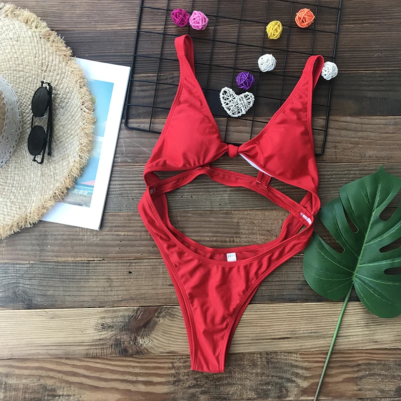 Women Swimsuits Sexy One Piece Swimsuit Cut Out Thong Monokini Bathing Suit Black Red Green White Beach Swimming women sport swimsuits women swim dresses