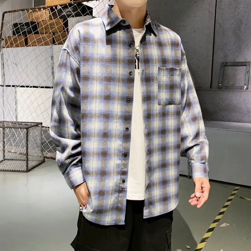 

Plus Asian Size L-5XL COTTON Plaid Shirt For Men Short Sleeves 2020 Spring Autumn Style Fashion Casual Clothing