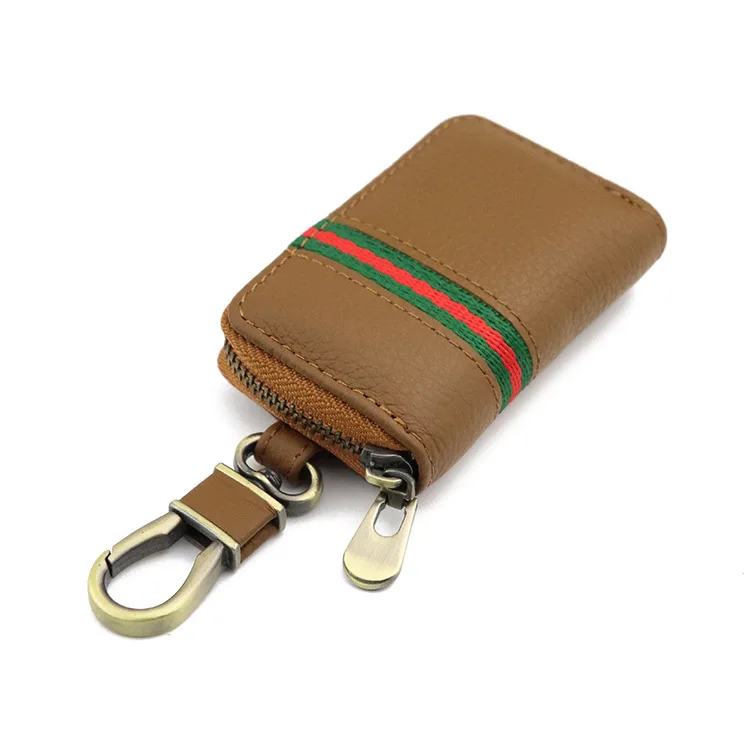 

BOX Genuine Leather Key Case for Car Pattern Car Key Pouch Animal Prints Barrel-shaped Smart Key Holder