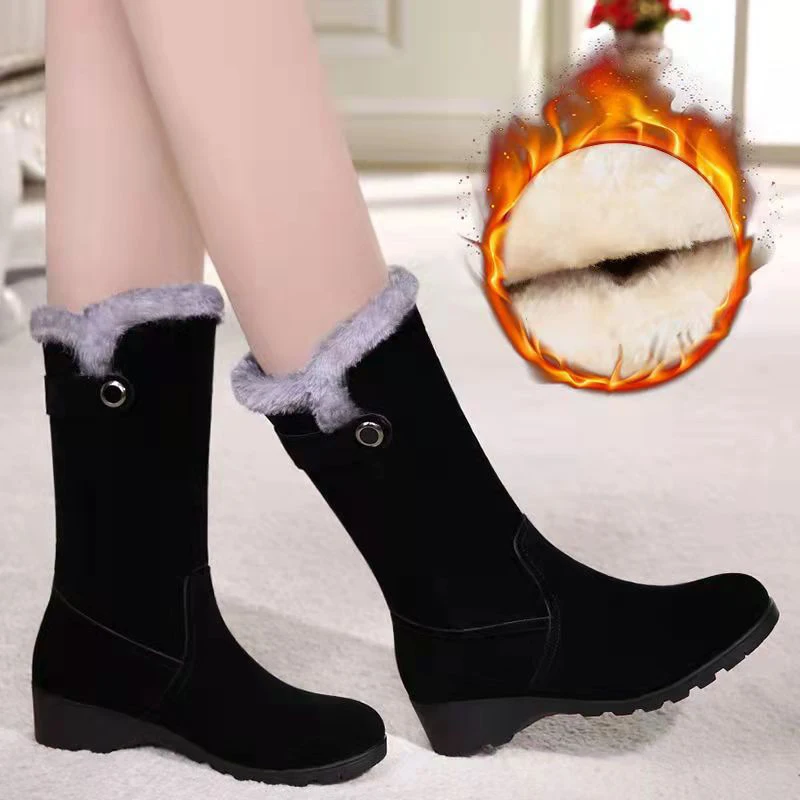 Women's Uggs Winter 2022 New Plush Comfort Cotton Boots With Rounded Tips  For Warmth - Women's Boots - AliExpress