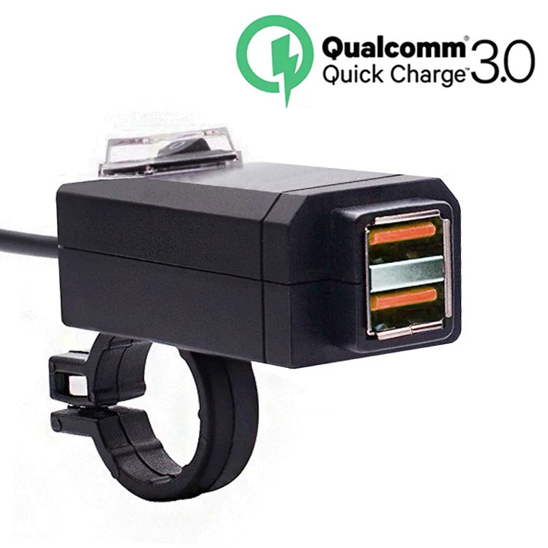 Зарядное устройство QC3.0 с двойным USB разъемом водонепроницаемое зарядное для