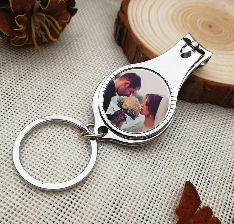 US $114.75 100Pcs Personalized Wedding Gift With Photo Customized Birthday Party Favor Multifunctional Bottle OpenerKeychainNail Clippers