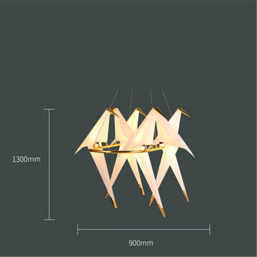pendant lamp 6 Head Современная птичья лампа подвесной светильник скандинавские подвесные светильники Журавлик оригами подвесной потолочный светильник гостиная настенная лампа настольная лампа освещение - Цвет корпуса: pendant lamp 6 Head