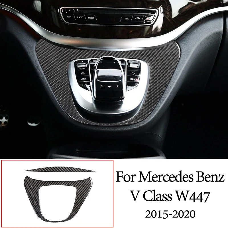 Kaufe Carbon Faser Auto Tür Lenkrad Multimedia Getriebe Panel Aufkleber Für  Mercedes Benz V Klasse W447 V260 15-20 innen