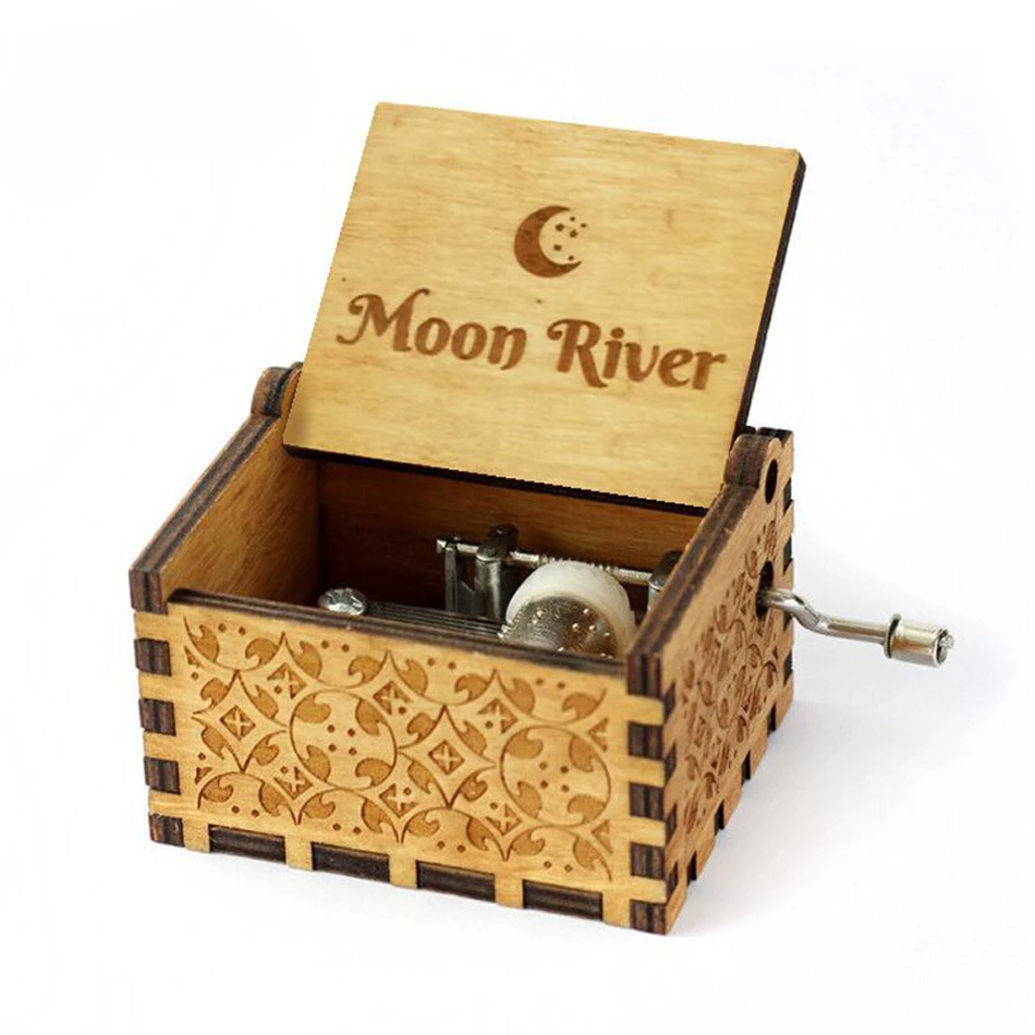Moon River Королева музыкальная шкатулка деревянная рука коленчатый Imagine Джон остров принцесса игры Trhone любовь папа и мама Звездные войны Рождественский подарок - Цвет: Moon River