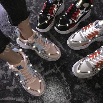 

4cm/1.56 inch Height Fashion Shoes for Women Casual Sneakers Flat Platform Chunky Sneaker Luxury Shoes Woman