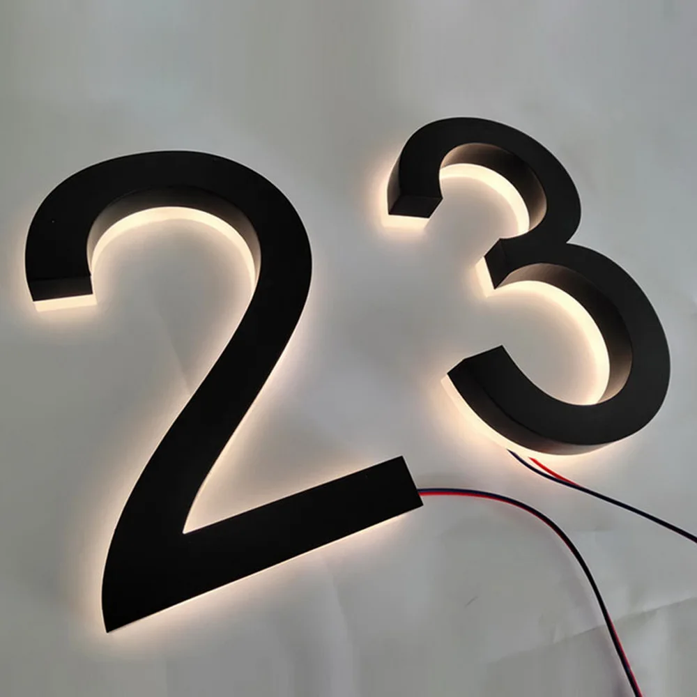 Популярные индивидуальные номер дома из нержавеющей стали буквы со светодиодной подсветкой знак в переменной в стиле для магазина/дома