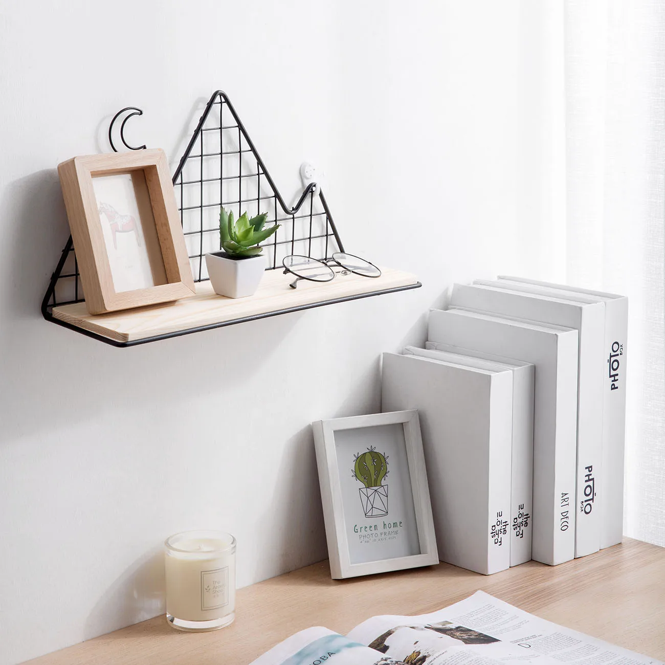 Hot Iron Hanging Wall Shelf Storage Rack Flower Pots Holder Art Creative DIY Bookshelf Organizer Home Decoration | Дом и сад