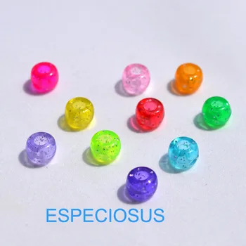 

DIY Jewelry accessory bands Shivering transparent mix color big hole Acrylic Beads 9*6MM round Shaped beads Bracelet Department