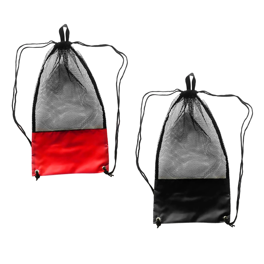 2x Mesh Gear Bag & Shoulder Strap For Scuba Diving Equipment Mask Goggles