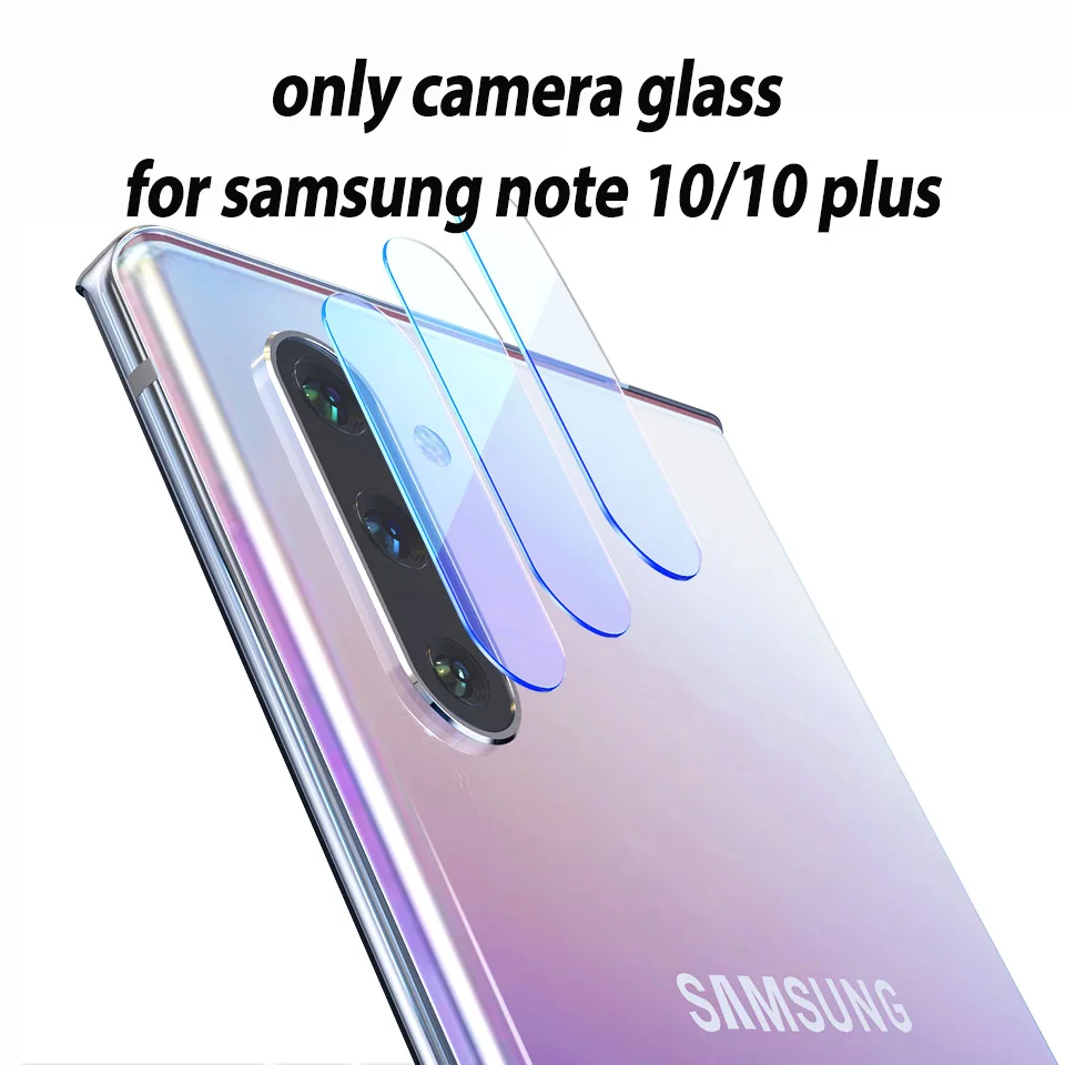 Закаленное стекло для samsung Galaxy Note 10 Plus стекло с металлическое кольцо задняя камера Защитная Для Note10 Pro 10+ пленка стекло - Цвет: only camera glass