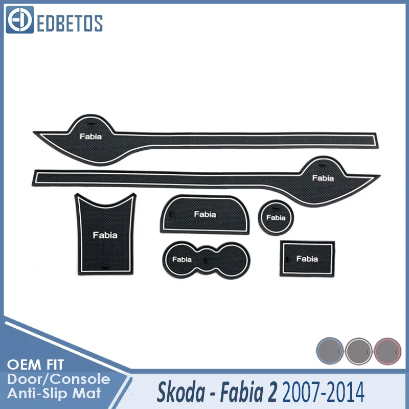 Противоскользящий коврик для Skoda Fabia 2 2007 2008 2009 2010 2011 2012 2013 5J MK2 Combi аксессуары затворный слот подставка анти-грязный - Название цвета: Fabia 2 07-14 White
