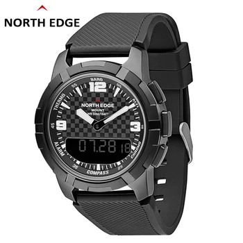 

NORTH EDGE Watches Men Sport Watch MOUNT Stainless Steel Male Dual display Waterproof Quartz Digital Clock Military Wristwatch