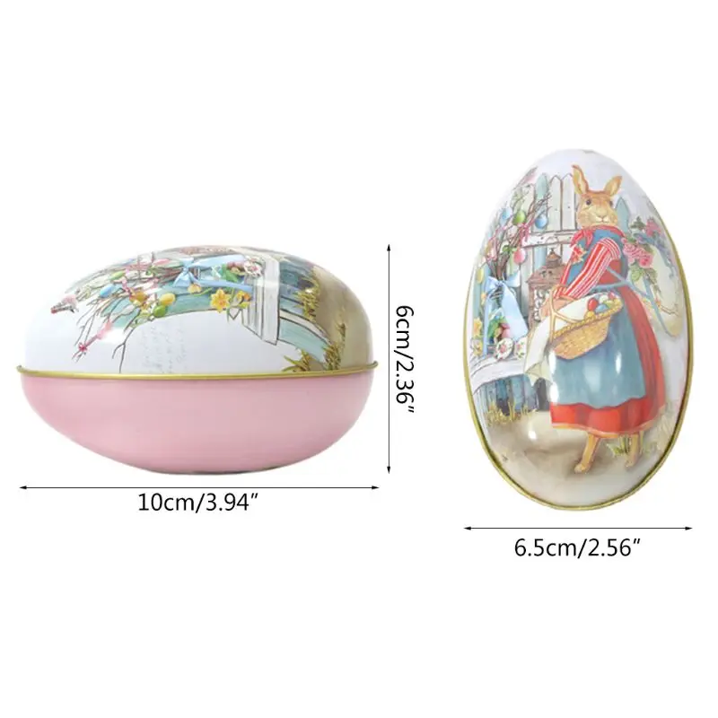 Easter Bunny Rabbit Candy Box Tin Box Jar Tea Jewelry Coin Storage Container 