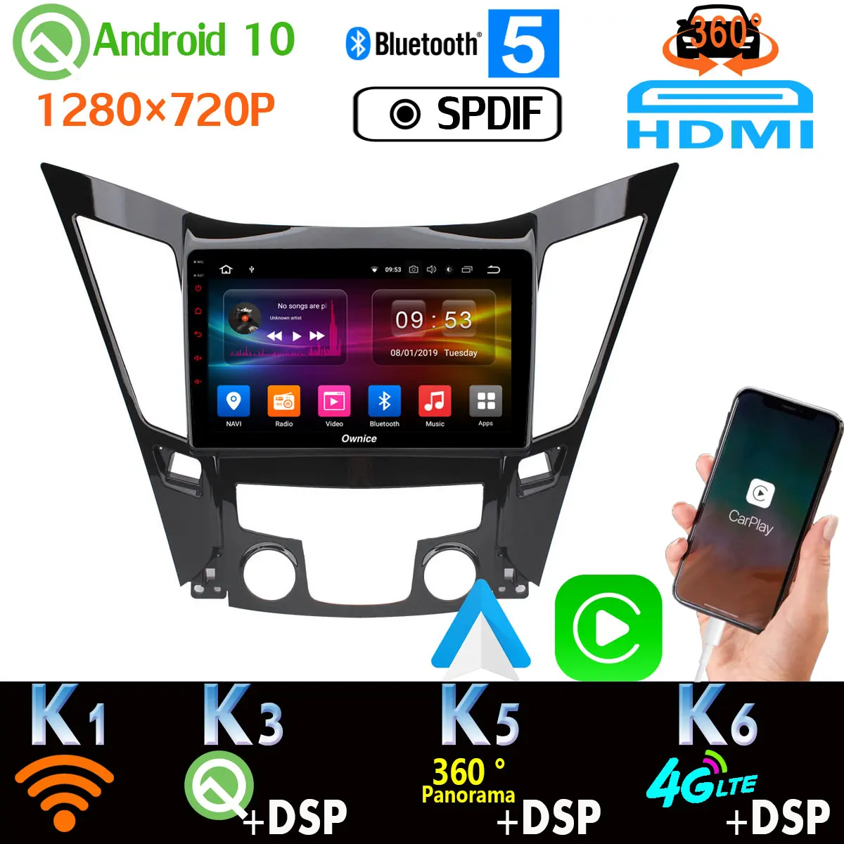 PX6 4G + 64G 1280*720P Android 10 0 автомобильный радиоприемник с навигацией GPS для Hyundai Sonata 8 2011