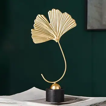 

Fan Shaped Ginkgo Leaf Photo Prop Nordic Minimalist Sculpture Ornament Office Home Decoration Figurines Statue