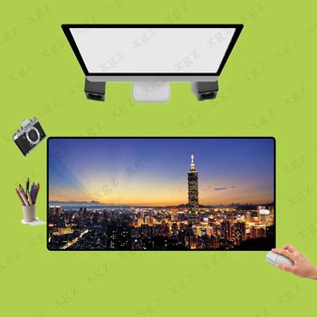 

XGZ Taipei 101 Building Mouse Pad Custom Gaming Large Locking Edge Speed Mousepad Rubber Computer Desk Mat Size Can Be Selected
