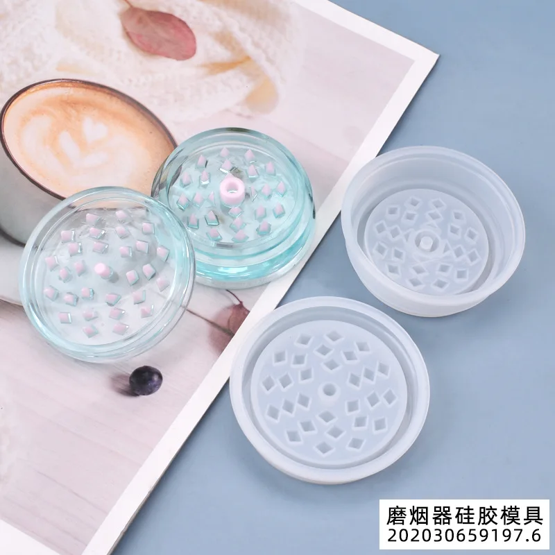 

Crystal Epoxy Resin Mold Tobacco Grinder Leaf Herbal Herb Smoke Spice Crusher Silicone Mould DIY Crafts Baking Tools