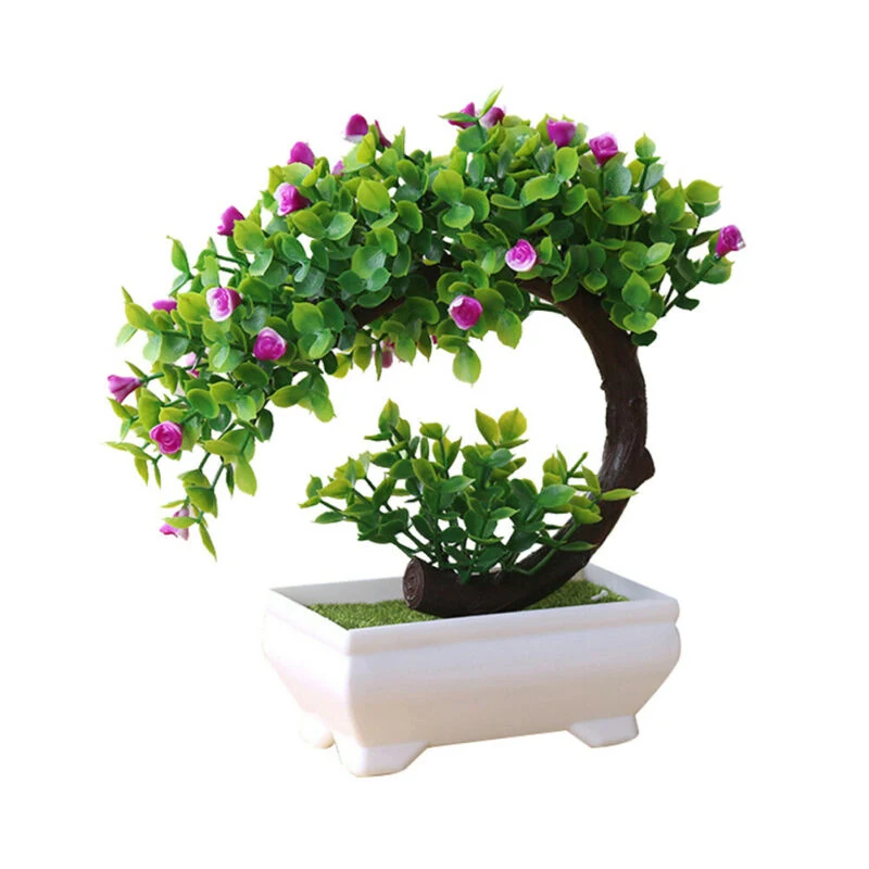 

Artificial Simulation Bonsai Flowers Tree Pot Fake Potted Plant Home Table Decor