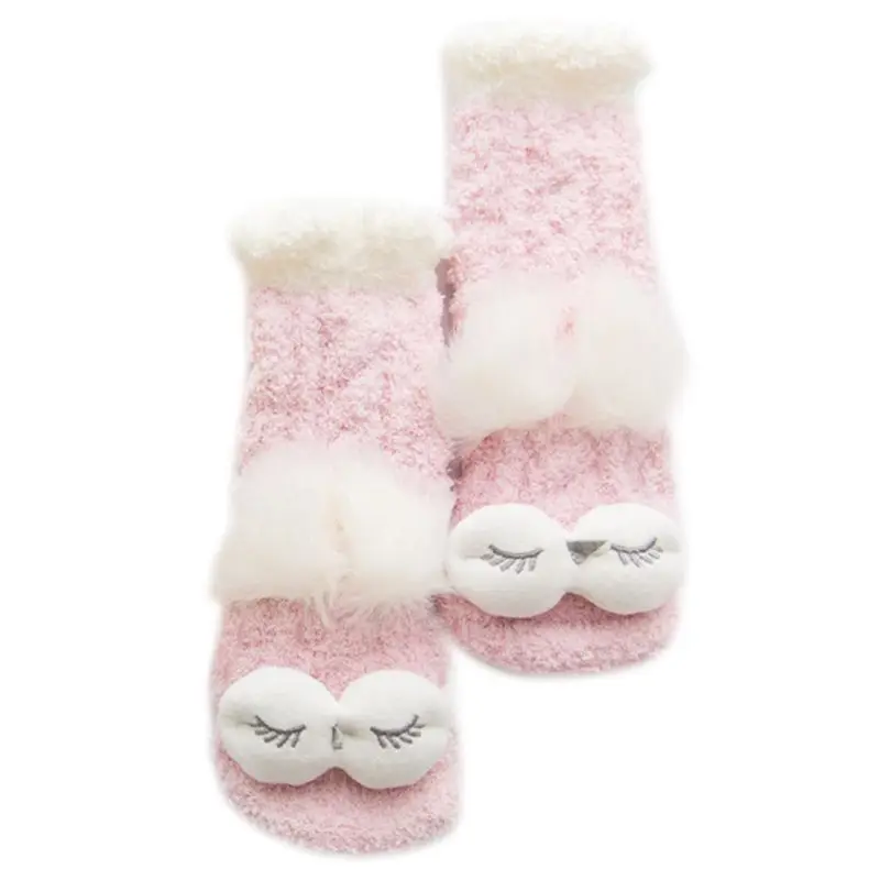 Пушистый напольный носок для девочек; длинные носки в виде животных; домашние теплые носки для сна; чулочно-носочные изделия; 95AB