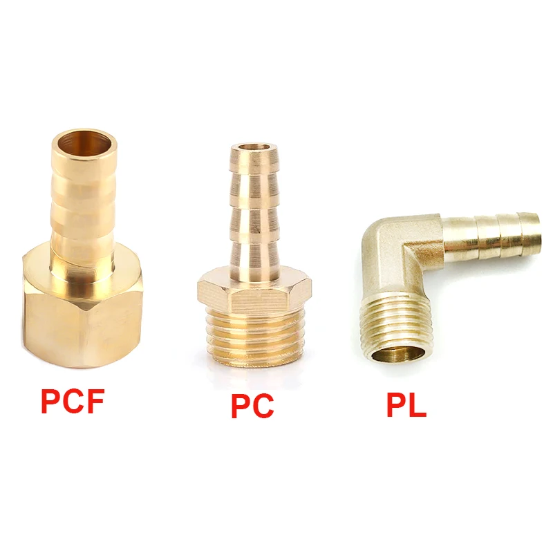Pagoda connector 6 8 10 12 14mm hose barb connector, hose tail thread 1/8 1/4 3/8 1/2 inch thread (PT)brass water pipe fittings brass fitting copper pagoda connector pipe fittings 2 3 4 way straight l tee y cross 4 5 6 8 10 12 16 19mm for gas water tube