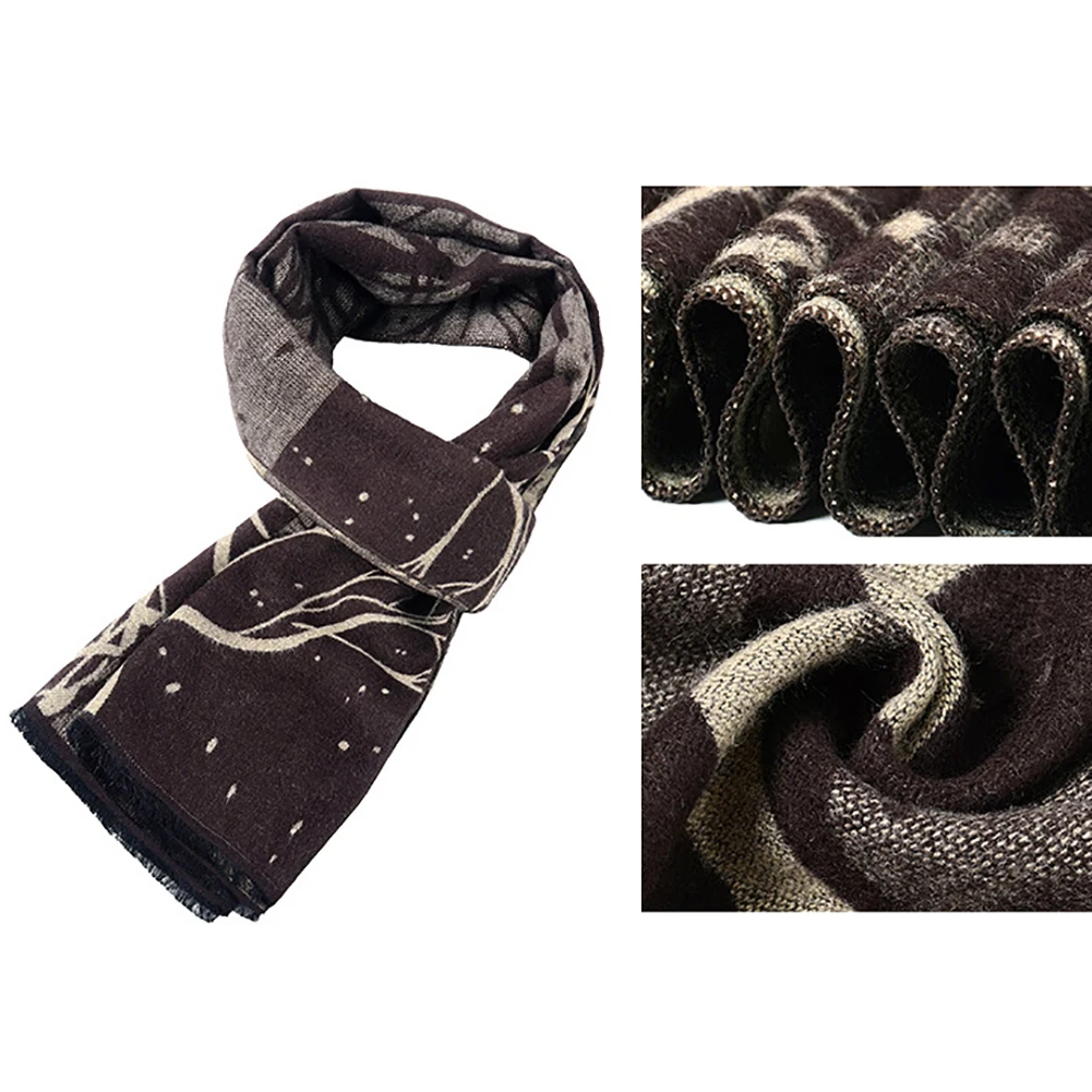 nueva marca de invierno, Классические мужские аксессуары, зимний теплый мягкий шарф, шаль, шарфы с рисунком дерева