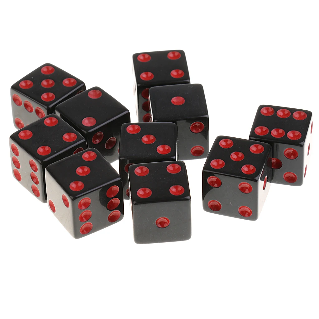 20Pcs Plastic Dotted Dices 16mm 6 Sided Die for Party Role Playing Game Prop
