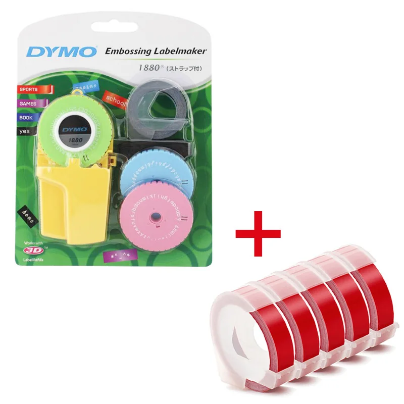 Dymo 1880 руководство по изготовлению этикеток для 9 мм(3/8 '') 3D тиснение пластиковых пвх этикеток для Dymo DIY ручной принтер этикеток - Цвет: Package G