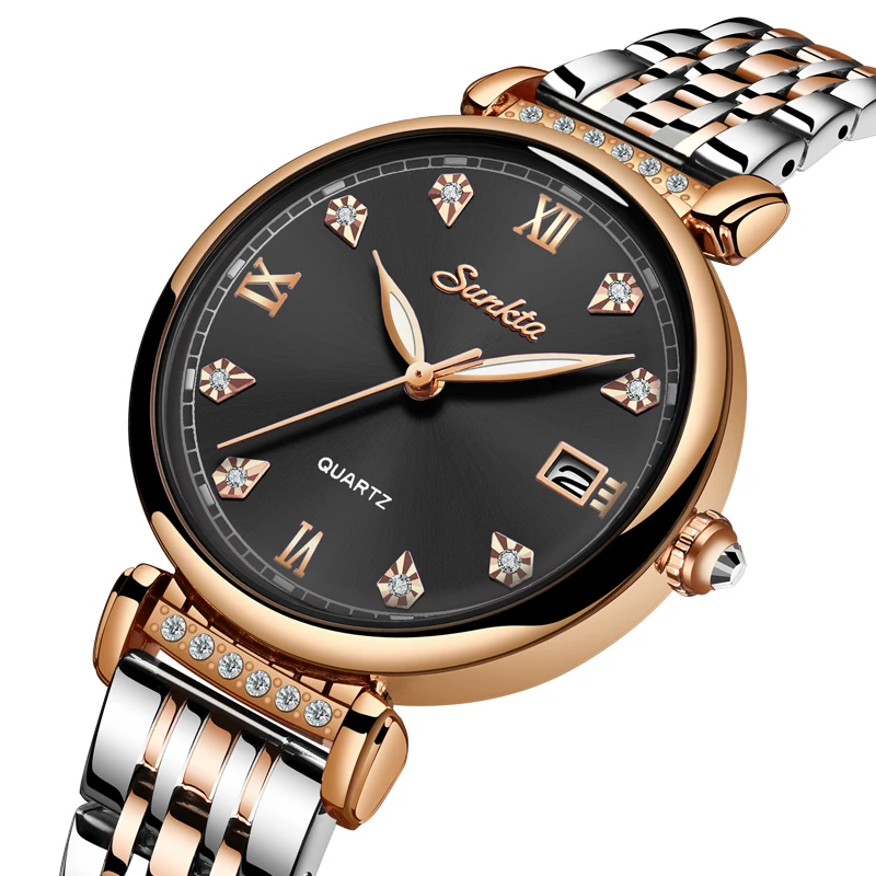 Relogio Feminino SUNKTA New Women Watch Top Luxury Brand Creative Design Steel Women's Wrist Watches Female Clock Montre Femme