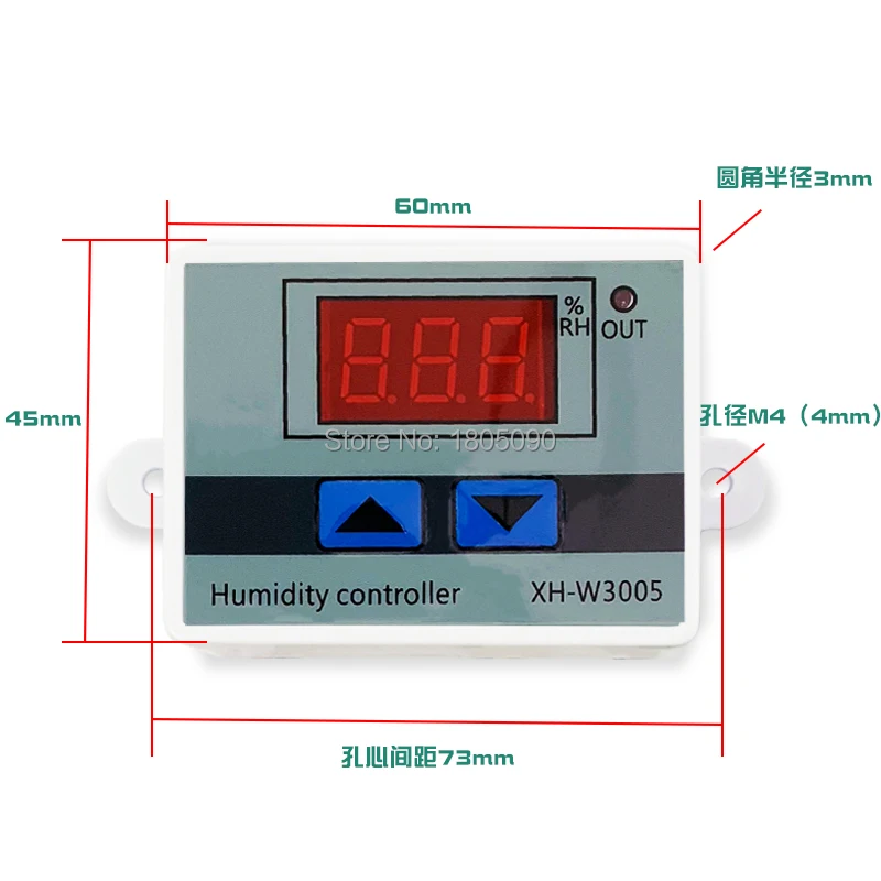 Controlador de Umidade Controle de Umidade Display Led Digital Higrômetro Interruptor Hygrostat Sht20 Sensor Sonda Xh-w3005 12 v 24 220