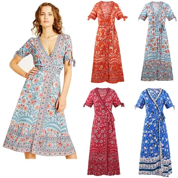 

clothing OWLPRINCESS New Style Printed V-neck Dress for Spring and Summer 2020