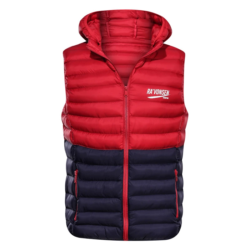Men Sleeveless Jacket Autumn Winter Hooded Vest Male Slim Vest Mens Windproof Warm Waistcoat Casual Gilet Hat Clothing,7565
