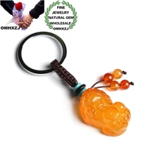 OMHXZJ CS185 Европейская мода натуральный халцедон PIXIU автомобильный подвесной орнамент авто зеркало заднего вида украшение кулон