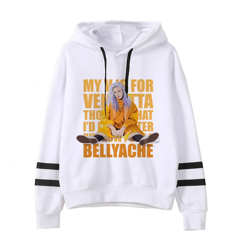 Billie Eilish толстовки для мужчин/женщин забавные хип хоп Мода kawaii Толстовка Графический harajuku 90s Tumblr с капюшоном уличная Мужская