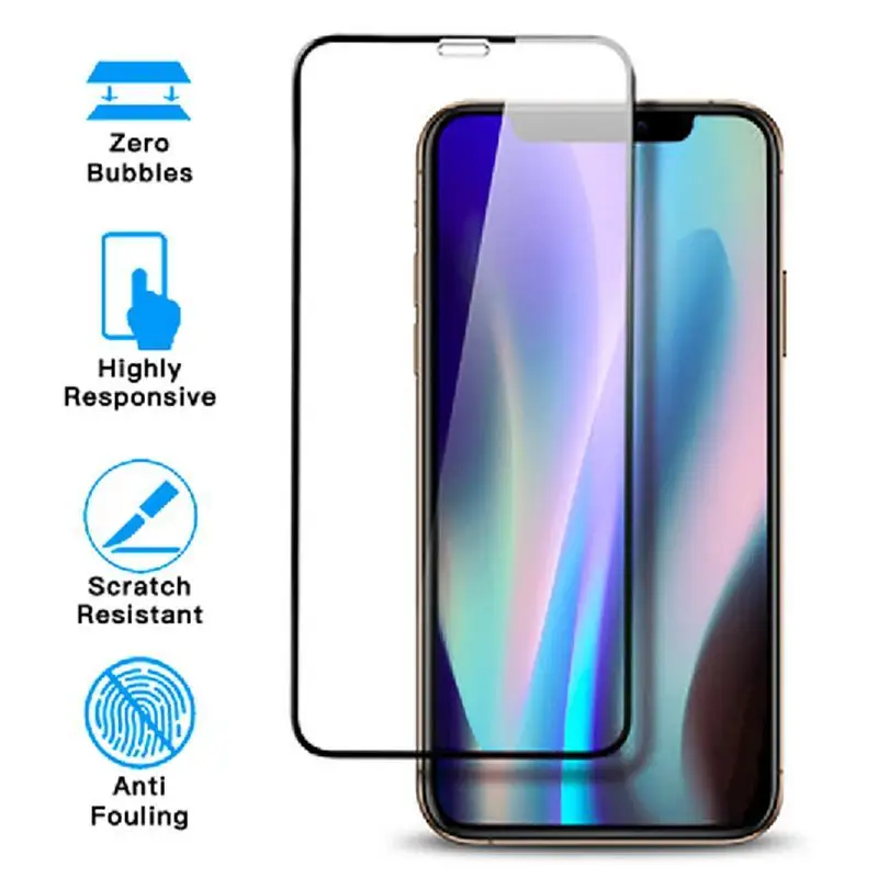 

Tempered Glass For iPhone 11 Pro Max iPhone11 Full Cover Screen Protector Protective Film Curved Edge For iPhone 11 X XR XS Max