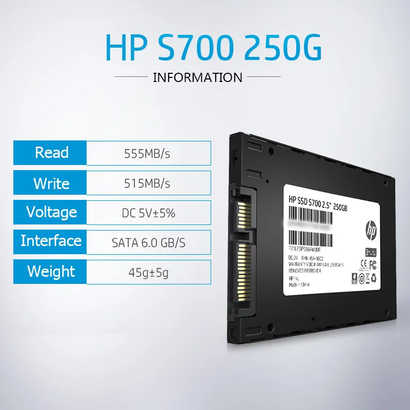 Hp S700 SSD 120 ГБ 250 500 1 ТБ 2,5 дюйма SSD SATA HD Жесткий диск для ноутбука Тетрадь PC Внутренний твердотельный накопитель