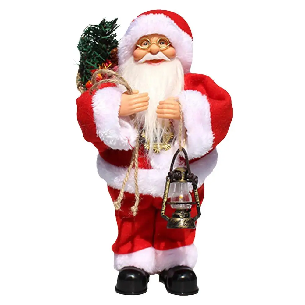 Santa Electric Music Toy Small Doll Ornaments Christmas Decorations Christmas Gifts Children Toys Tabletop Ornament Gift For Kid