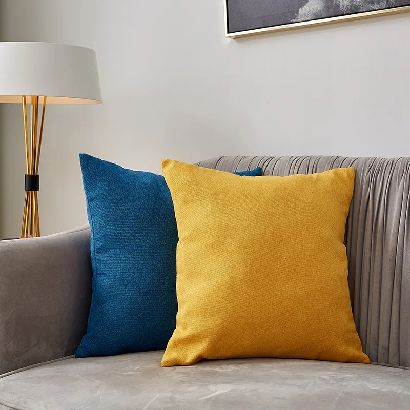 45*45cm Decorative Velvet Throw Pillow Cover Soft Comfortable Pillow Cover Soild Square Cushion Case for Sofa Bedroom Car