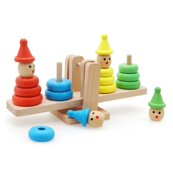 

DIY Colorful Wooden Blocks Early Childhood Educational Control Balancer Blocks Wooden Rainbow Improve IQ Kid Gift