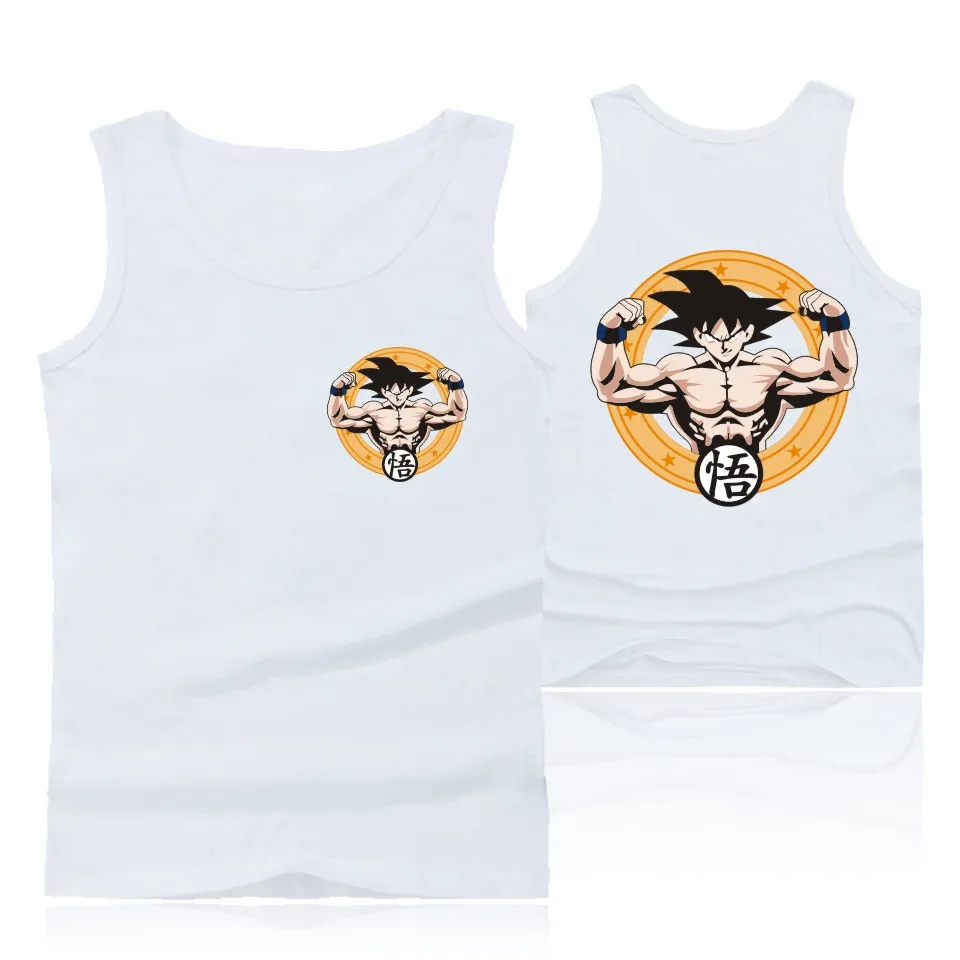 Dragon Ball Z Модные топы на бретельках большие летние жилет Kid Goku косплей майка для