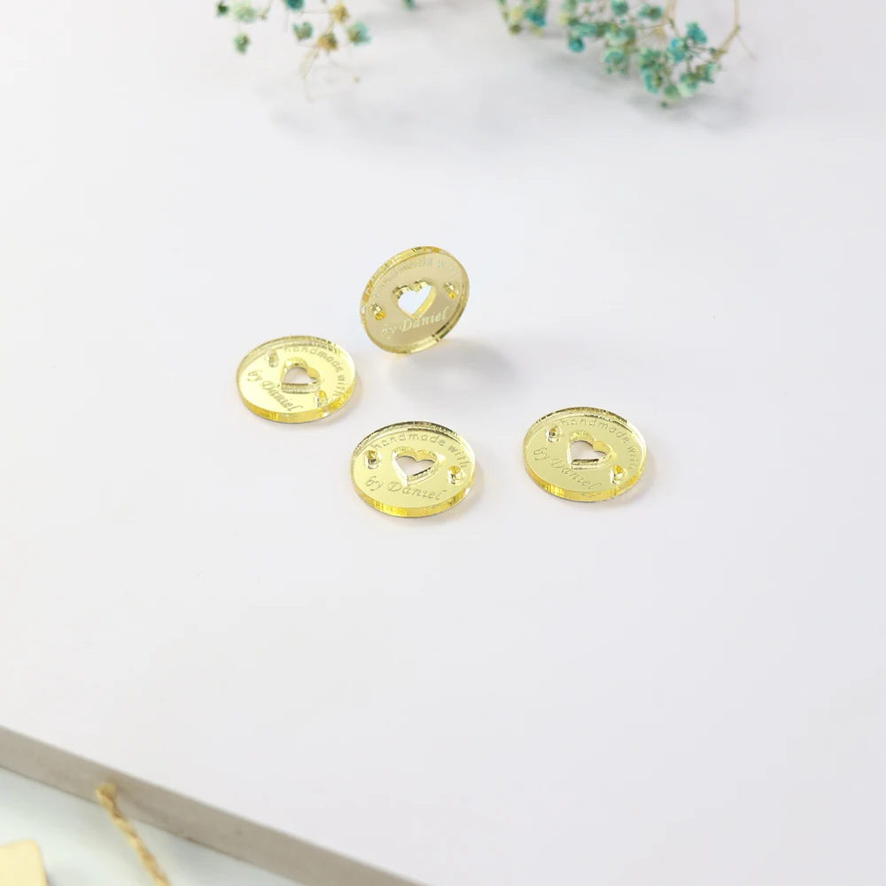 Personalized acrylic tag,clothing tag,sewing on  Round labels tags,crochet hatsglovesbag,Custom labels for handmade products (5)