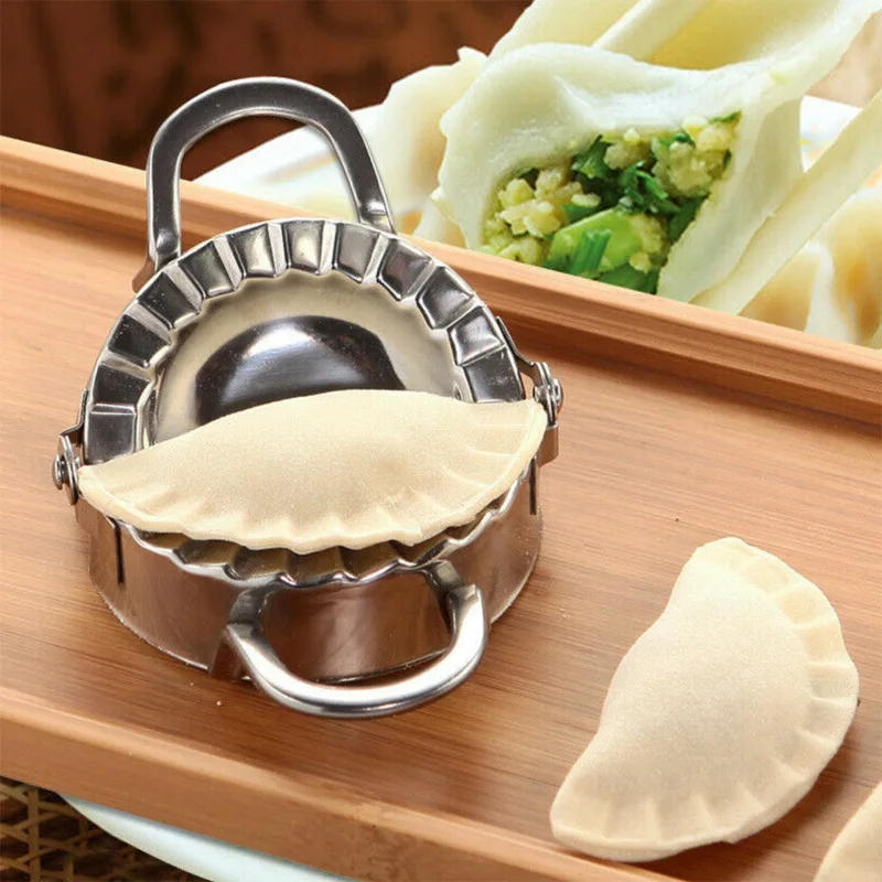 Dumpling Maker 2Pcs set Stainless Steel Dumpling Mould Dough Cutter Pie Ravioli Mold Home Kitchen Baking Accessories