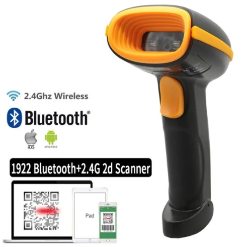 2D сканер штрих-кодов портативный Проводной 1D 2D USB считыватель штрих-кодов DataMatrix PDF417 qr-сканер кода для Windows Andriod POS терминал - Цвет: 2.4G Bluetooth