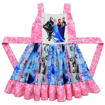 

Girls Christmas Dress Anna Elsa 2 Cosplay Costume Long sleeve Girl Princess Twirl Dress